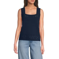 Feinstrick-Top mit Ajourdetails für Damen