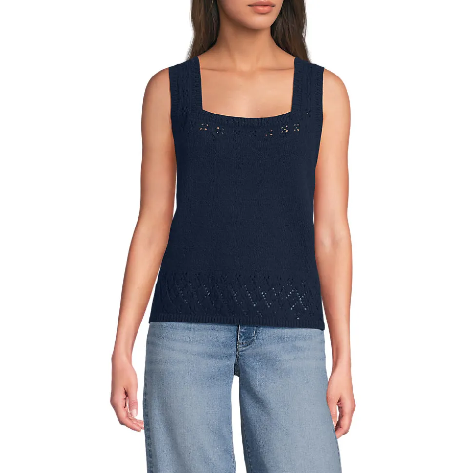 Feinstrick-Top mit Ajourdetails für Damen