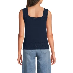 Feinstrick-Top mit Ajourdetails für Damen