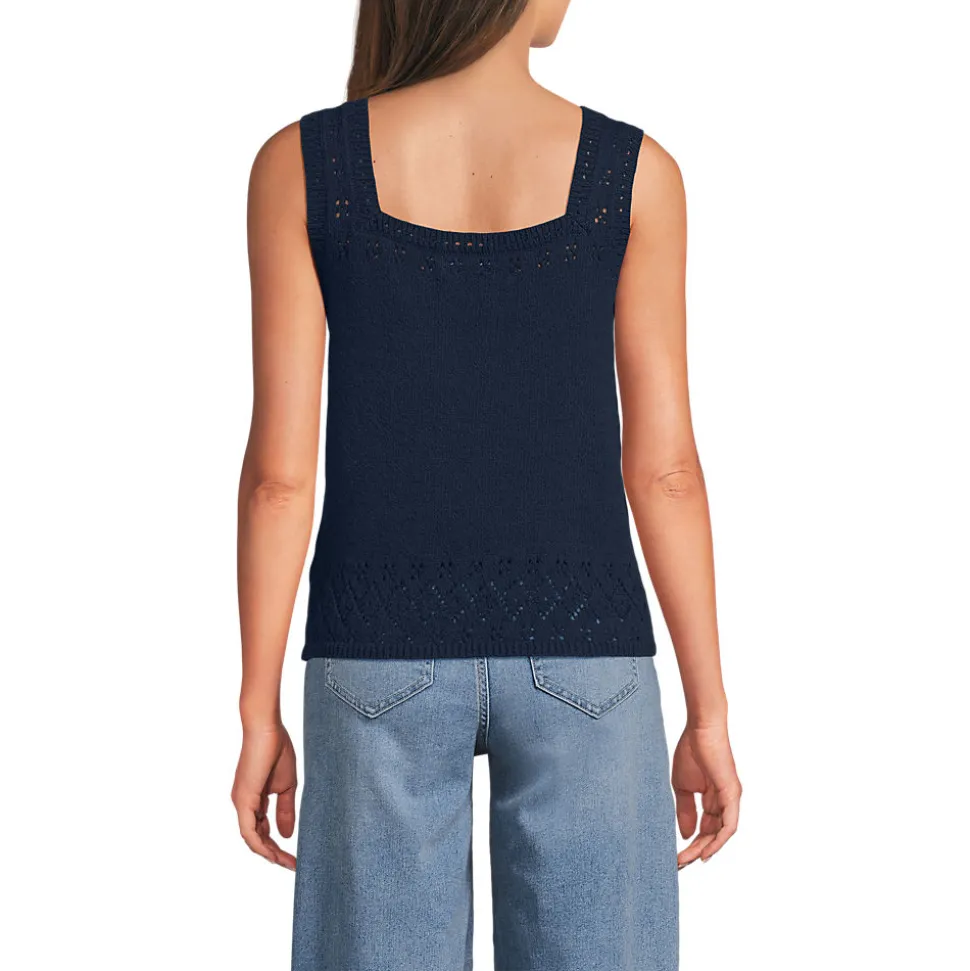 Feinstrick-Top mit Ajourdetails für Damen