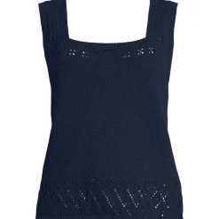 Feinstrick-Top mit Ajourdetails für Damen