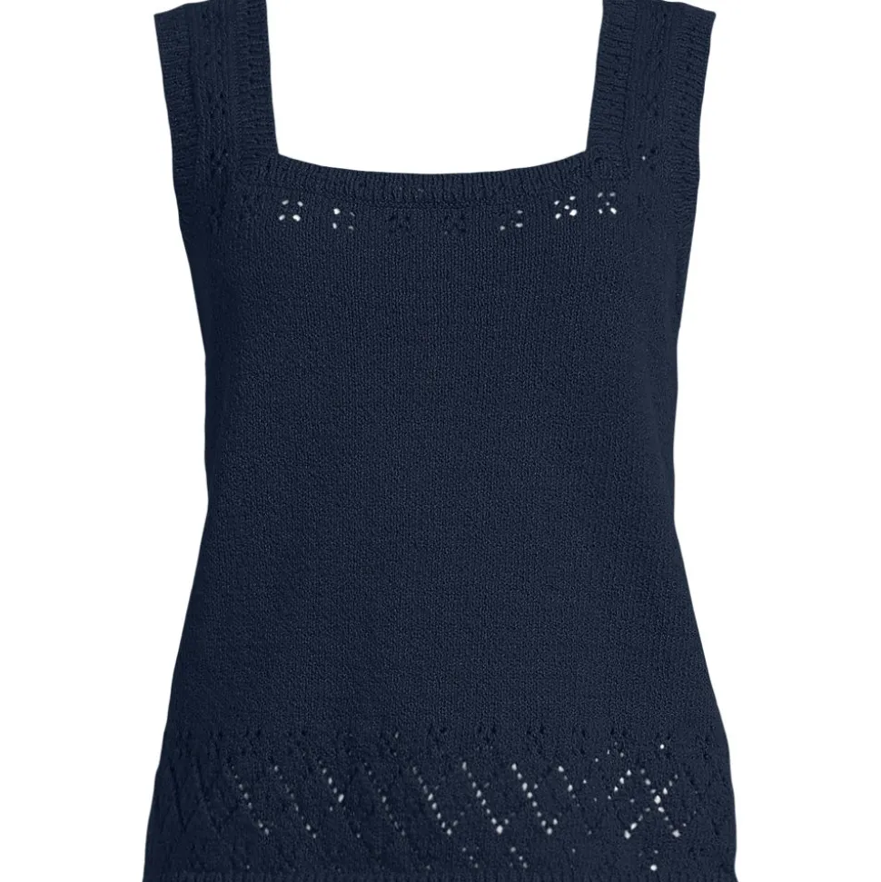 Feinstrick-Top mit Ajourdetails für Damen