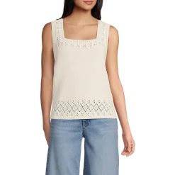 Feinstrick-Top mit Ajourdetails für Damen