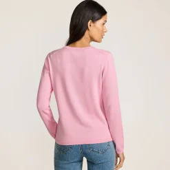 Feinstrick-Weihnachtspullover Schleife für Damen