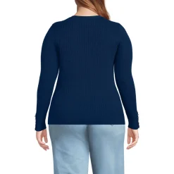 Feinstrick-Zopfmusterpullover mit V-Ausschnitt für Damen in Plus-Größe