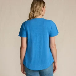 Flammgarn-Jerseyshirt mit kurzen Flügelärmeln für Damen