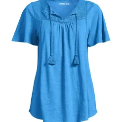 Flammgarn-Jerseyshirt mit kurzen Flügelärmeln für Damen