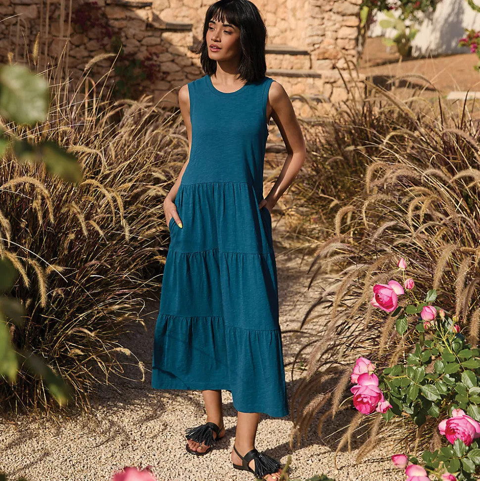 Flammgarn-Maxikleid aus reiner Baumwolle für Damen