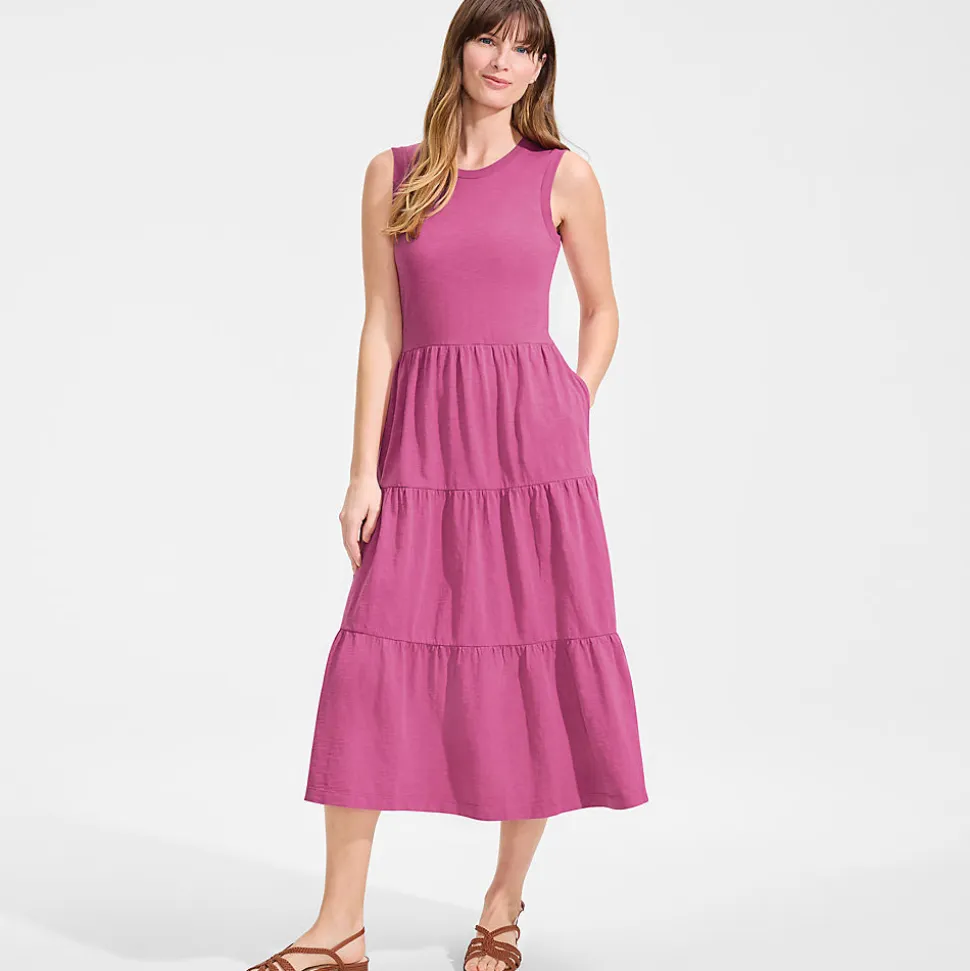 Flammgarn-Maxikleid aus reiner Baumwolle für Damen