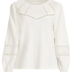 Flammgarn-Shirt mit Biesen-Verzierung für Damen