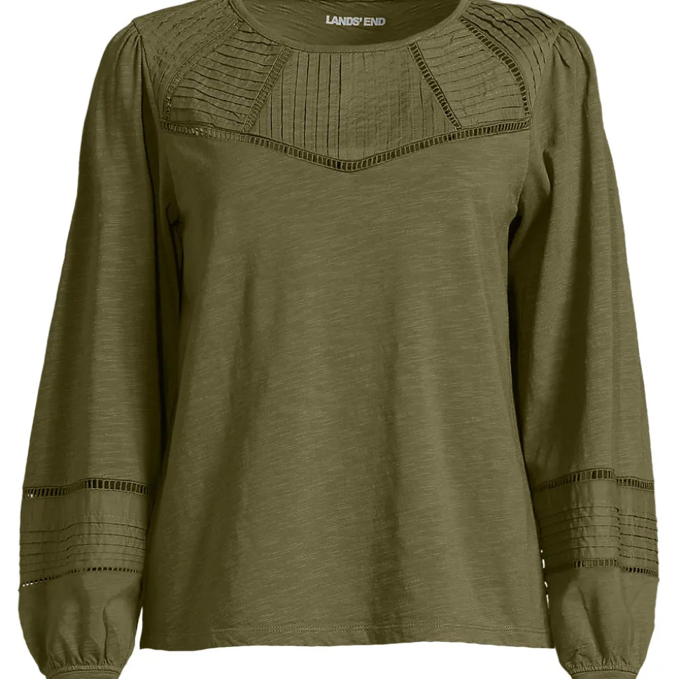 Flammgarn-Shirt mit Biesen-Verzierung für Damen