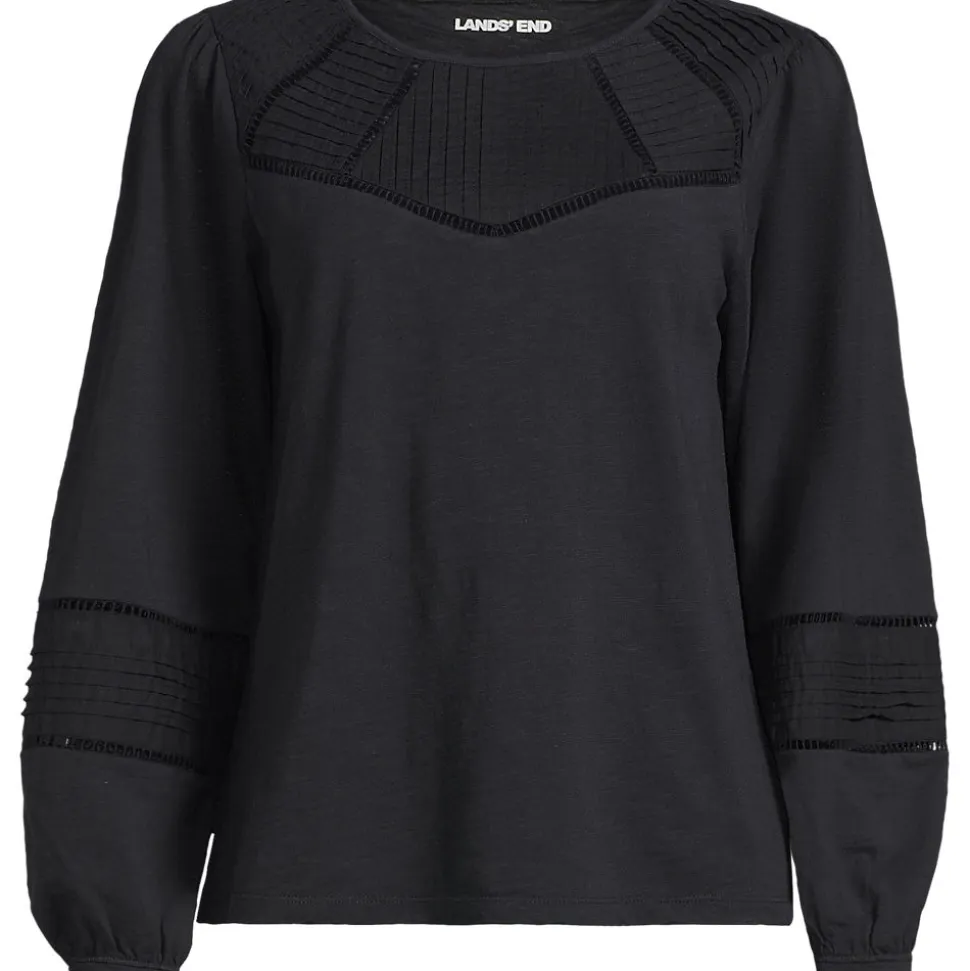 Flammgarn-Shirt mit Biesen-Verzierung für Damen