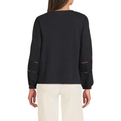 Flammgarn-Shirt mit Biesen-Verzierung für Damen