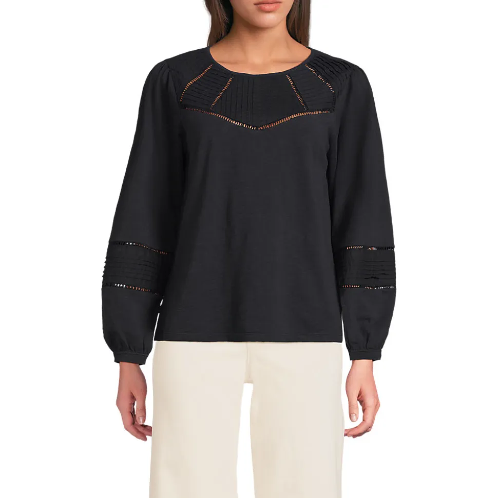 Flammgarn-Shirt mit Biesen-Verzierung für Damen