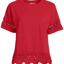 Flammgarn-Shirt mit Bordüren für Damen