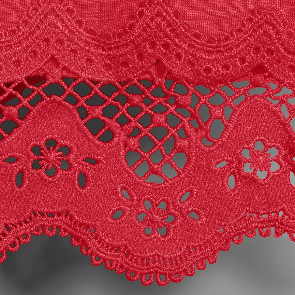 Flammgarn-Shirt mit Bordüren für Damen