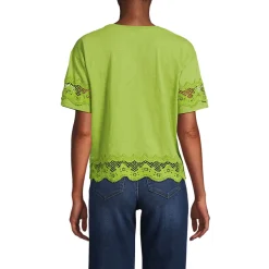 Flammgarn-Shirt mit Bordüren für Damen