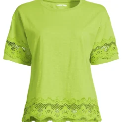 Flammgarn-Shirt mit Bordüren für Damen