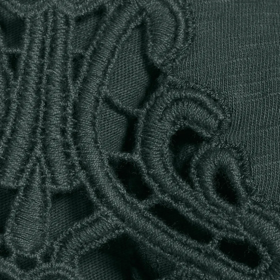 Flammgarn-Shirt mit Lochspitze für Damen
