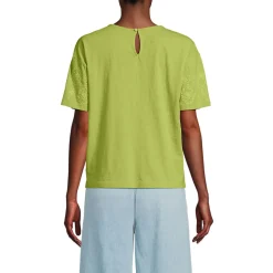 Flammgarn-Shirt mit Stickereien für Damen