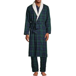 Flanell-Bademantel mit Teddyfutter für Herren