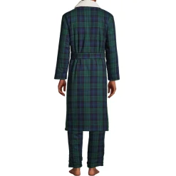 Flanell-Bademantel mit Teddyfutter für Herren