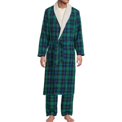 Flanell-Bademantel mit Teddyfutter für Herren