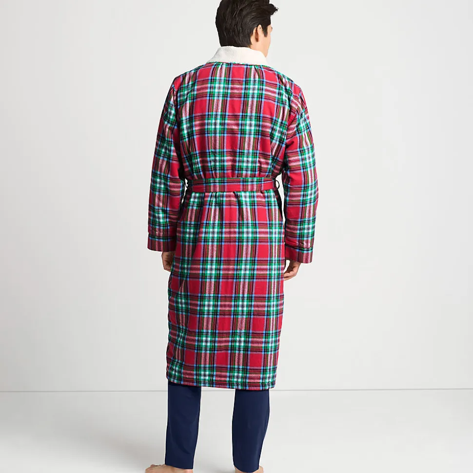 Flanell-Bademantel mit Teddyfutter für Herren