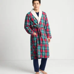 Flanell-Bademantel mit Teddyfutter für Herren