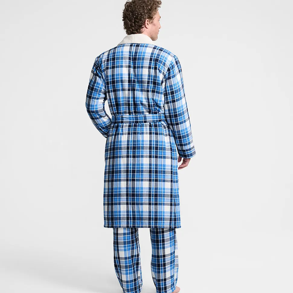 Flanell-Bademantel mit Teddyfutter für Herren