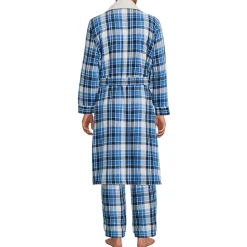 Flanell-Bademantel mit Teddyfutter für Herren