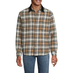 Flanellhemd mit Cordkragen für Herren