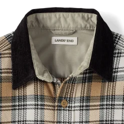 Flanellhemd mit Cordkragen für Herren