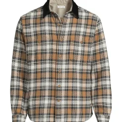 Flanellhemd mit Cordkragen für Herren