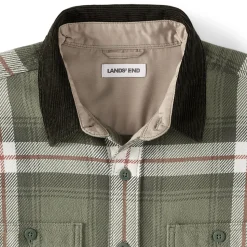 Flanellhemd mit Cordkragen für Herren
