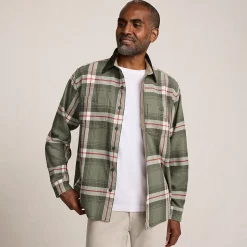 Flanellhemd mit Cordkragen für Herren