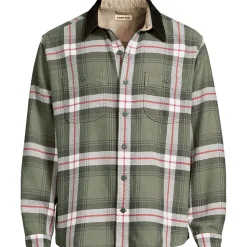 Flanellhemd mit Cordkragen für Herren