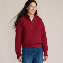Flauschiger Troyer-Pullover für Damen