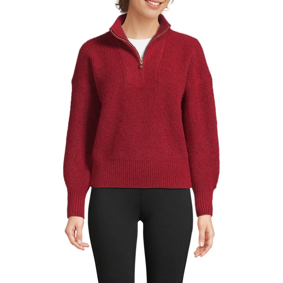 Flauschiger Troyer-Pullover für Damen