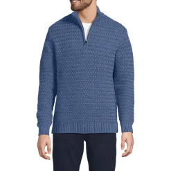 Flechtmuster-Pullover mit Reißverschluss für Herren