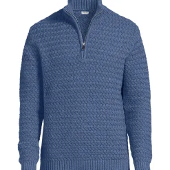 Flechtmuster-Pullover mit Reißverschluss für Herren