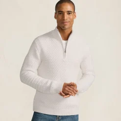 Flechtmuster-Pullover mit Reißverschluss für Herren