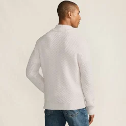 Flechtmuster-Pullover mit Reißverschluss für Herren