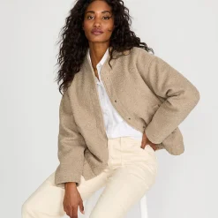 Fleecejacke in Curly-Optik für Damen