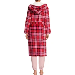 Fleece-Kapuzenmorgenmantel für Damen