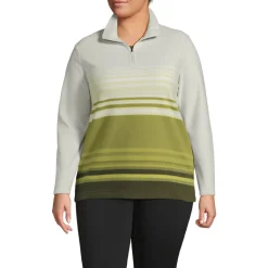 Fleecepullover mit Zipper für Damen in Plus-Größe