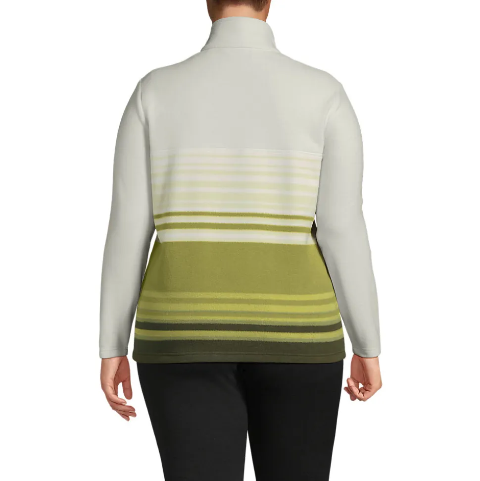 Fleecepullover mit Zipper für Damen in Plus-Größe