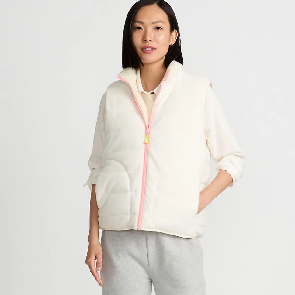 Fleece-Steppweste zum Wenden für Damen