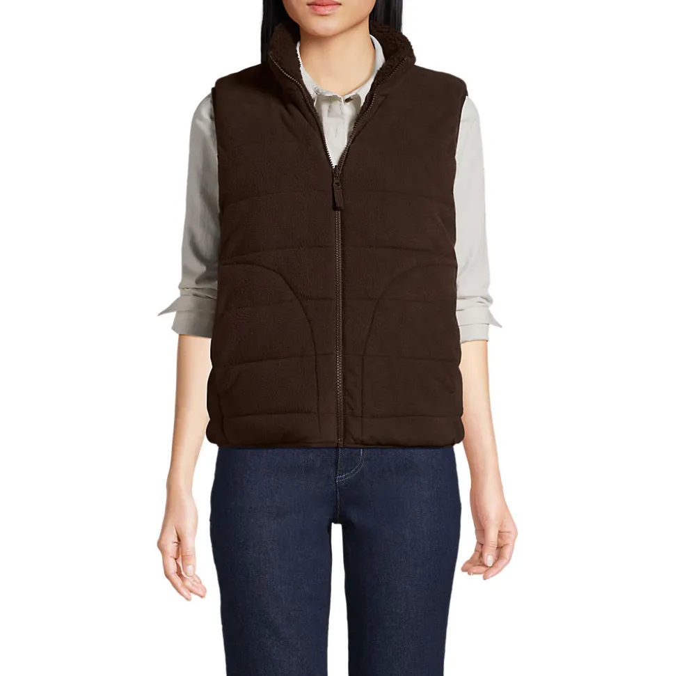 Fleece-Steppweste zum Wenden für Damen