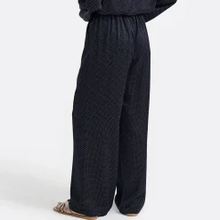 Fließende Satinhose mit weitem Bein für Damen